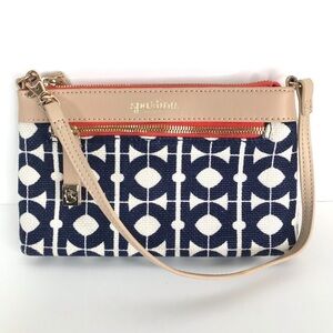 Spartina 449 Hilton Head Lillie Duo Clutch Wristlet Shoulder Bag Linen Leather